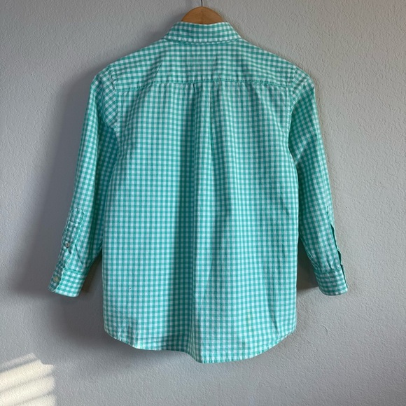 Vineyard Vines Whale Shirt Cotton Green Gingham Button Front Boys Size Small - Picture 6 of 10